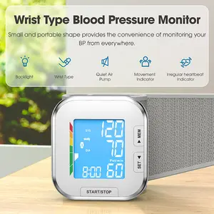 Monitor digital de presión arterial, pulsera inalámbrica con pantalla grande