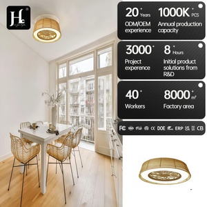 Hc 28 Inch <b>Ceiling</b> Fan With <b>Light</b> LED <b>Remote</b> <b>Control</b> Wood Design Scandinavian Style For Bedroom 220V - Product Image 3
