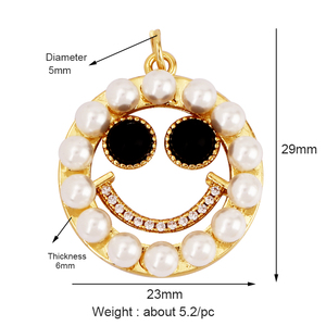 Ciondolo con Espressione Facciale Felice e Piangente, Emoticon d'Amore 'Chiamami', in Colore Oro, Accessori per Creazione di Gioielli, Collane e Bracciali L92 - Product Image 2