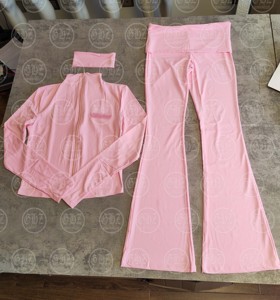 Completo Tuta Sportiva da Donna con Logo Ricamato, Giacca e Pantaloni a Zampa, Abbigliamento Sportivo 2 Pezzi - Product Image 4