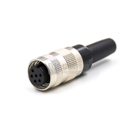 Conector Circular de Cable AISG M16 de 6 Pines, Conector Macho de Aviación Impermeable, Conector Hembra de Metal con Rosca para Panel