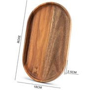 Platos de Madera de Alta Calidad, Plato Ovalado de Madera de Acacia, Bandeja Cuadrada de Madera