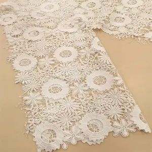 Novo tecido de renda de seda leite solúvel em água, usado para decorar vestidos longos femininos, rendas de casamento, rendas de noiva e vestidos de noite