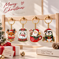 Porte-clés de Noël personnalisé OEM, breloque de sac en forme de pingouin mignon, plaqué argent, cadeau promotionnel, vente en gros, approvisionnement direct