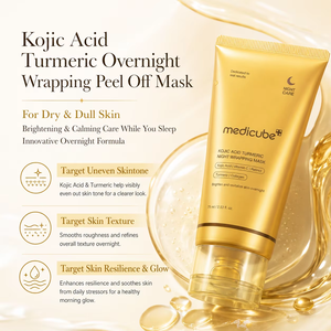 Sérum de nuit au curcuma Medicubes, masque peel-off éclaircissant et hydratant pour le visage, anti-âge et blanchissant - Product Image 2