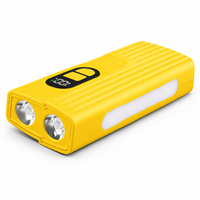 Lampe de vélo LED rechargeable étanche en ABS jaune Z838 et batterie externe avec chargement USB IPX4 pour le camping en plein air