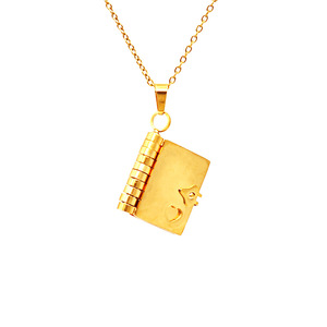 Collar de Pareja de Acero Inoxidable con Letras Personalizadas, Álbum de Fotos con Apertura y Cierre DIY, Carta de Amor, Bambú en Forma de Corazón - Product Image 5
