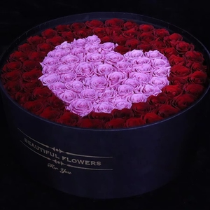 Scatola di 99 Rose Grandi, Forma Rotonda, Regalo di San Valentino, Fiori Conservati, Rose Eterne Reali di Lunga Durata - Product Image 6