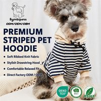 Hoodie Anjing Bergaris Grafis Bahan Rib Polyester Lembut, Pullover Hewan Peliharaan untuk Sehari-hari, OEM ODM Custom Sweatshirt Anjing, Pakaian Hoodie Hewan Peliharaan