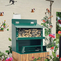 Mangeoire à écureuils en métal, table de pique-nique, ornement de jardin extérieur, maison d'oiseaux, station d'alimentation rustique pour animaux sauvages, décoration artisanale pour cour et patio