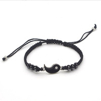 Tai Chi Yi Yang Huit Trigramme Pendentif Couple Collier Bracelet pour Meilleur Ami Amitié Collier Charmes Tressé Bijoux Cadeau