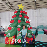 Arbre de Noël gonflable géant publicitaire avec souffleur d'air, arbre de Noël avec ballon étoile à vendre