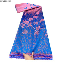Tissu en dentelle jacquard brodé de fleurs africaines, tissu en dentelle organza jacquard nigérian pour robes de femmes