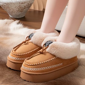Retro Furry Shoes for <strong>Men</strong> and Women, Winter Outer Wear, Warm Snow <strong>Boots</strong>, Lightweight Cotton <strong>slippers</strong> - Product Image 4