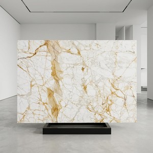 Calacatta Vagli Gold Oro - Marbre naturel blanc avec veinage doré et gris pour comptoir, mur et sol, grande <span class=keywords><strong>dalle</strong></span> polie - Product Image 1