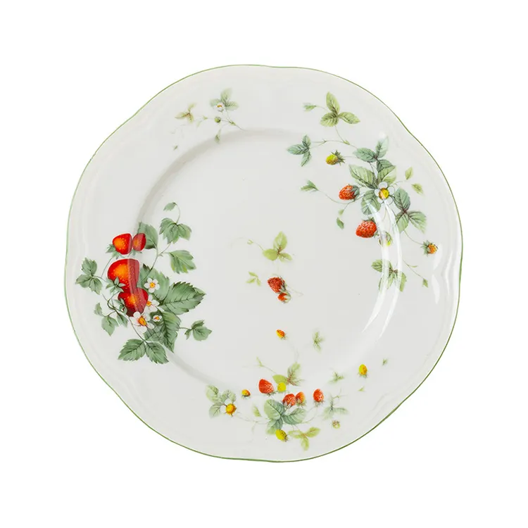 Plato de cerámica ovalado para ensaladas, cuenco decorativo Retro creativo en relieve, Rojo