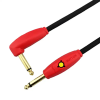 Cable de instrumento eléctrico, de guitarra de 1/4 Cable ", Cable de parche de bajo, Pedal de guitarra, botón de Control de silencio