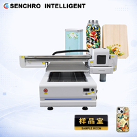Printer Flatbed UV Inkjet Senchro Baru 60x90cm dengan Head EPS I3200, Pencetakan Tanpa Bingkai Otomatis Penuh 8/jam, Kartu All-In-One