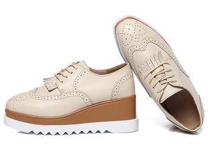 Venta al por mayor de las mujeres de punta cuadrada con cordones Plataforma Cuña Oxford <span class=keywords><strong>Mocasines</strong></span> Vestido formal Zapatos planos <span class=keywords><strong>Borlas</strong></span> de moda Oxford <span class=keywords><strong>Mocasines</strong></span> - Product Image 4