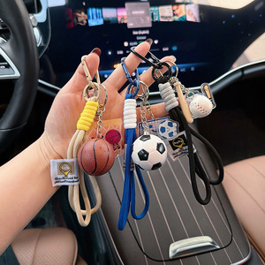 Porte-clés créatifs en forme de ballons de sport, miniatures 3D (football, basketball, baseball, tennis, badminton), breloques, pendentifs pour sacs, vente en gros, cadeau - Product Image 2