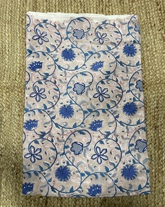 100% Pure Cotton Natural Indian Handmade Hand <b>Block</b> <b>Printed</b> Eco-Friendly Lightweight 110 GSM Fabric for Dress Making and Bags - Product Image 1