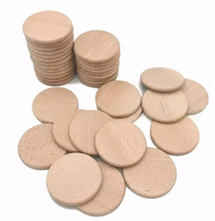 Copeaux de bois de hêtre massif vendus à chaud pour enfants Jeton de meulage rond écologique pour les décorations de Noël