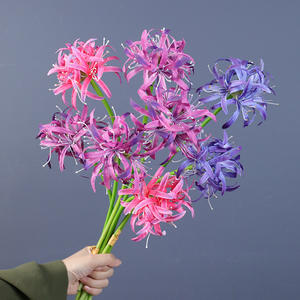 Fleurs <span class=keywords><strong>Higanbana</strong></span> artificielles de haute qualité en plusieurs couleurs réalistes pour la décoration murale du Nouvel An de la remise des diplômes de Noël en gros - Product Image 5