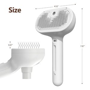 Brosse à vapeur humide pour chat et chien, peigne anti-poils pour animaux avec réservoir d'eau, brosse nettoyante pour chat pour la perte de poils, produit de toilettage pour animaux - Product Image 6