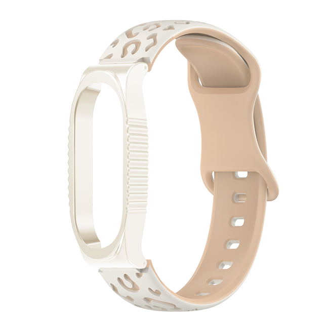 Leopard Print Soft Waterproof Silicone Watch Strap for Band 3/4/5/6/7/8 Quick Release Adjustable Replacement Smart Band