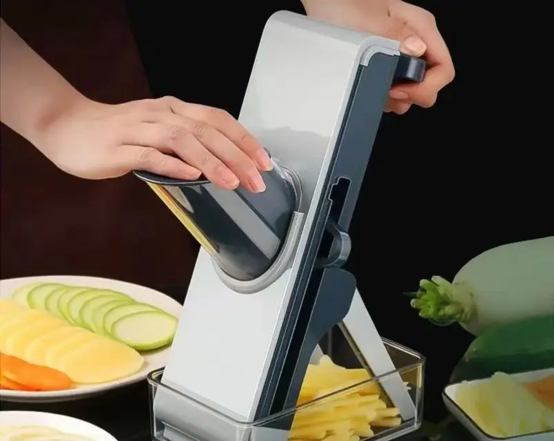 2023 Sorriso mãe 4 em 1 Vertical Vegetal Cebola Batata Cortador Chopper Mandoline Slicer para Cozinha Com Lâminas Ajustáveis