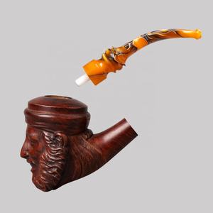 Pipe à tabac en bois faite à la main en forme de vieil homme avec embout buccal - Product Image 3