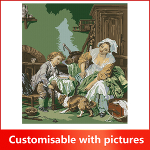 NKF madre e figlio con il modello di cucciolo stampato <span class=keywords><strong>punto</strong></span> <span class=keywords><strong>croce</strong></span> Kit decorazione per la casa set di ricamo Crochet Kit fai da te <span class=keywords><strong>a</strong></span> mano 11CT 14CT - Product Image 2