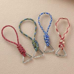 <span class=keywords><strong>Porte</strong></span>-clés tressé à la main 7 brins, cordon anti-perte court, décoration suspendue pour téléphone portable, carte de permis, sac - Product Image 2
