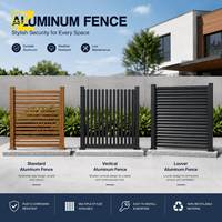 Panneau de clôture en aluminium, écran d'intimité, jardin extérieur, revêtement en poudre noir, moderne, durable, couleur personnalisée