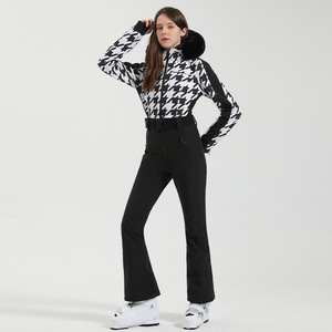 Nouvelle combinaison de ski pour <span class=keywords><strong>femme</strong></span> avec capuche et fermeture éclair, imperméable, coupe-vent, chaude, <span class=keywords><strong>pantalon</strong></span> de <span class=keywords><strong>neige</strong></span> professionnel, combinaison de ski une pièce - Product Image 3