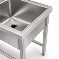 Éviers de cuisine industriels modernes en acier inoxydable 201 304 à double bac, résistants à la corrosion, pour la transformation alimentaire