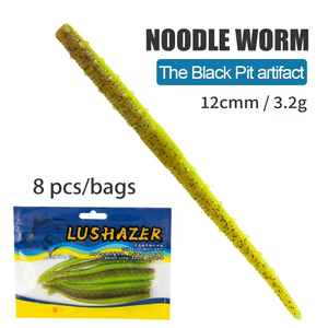 <span class=keywords><strong>BUBBA</strong></span> 8 pièces/sac Leurre souple en silicone pour pêche en surface 12 cm Bicolore pour carpe, brochet, marlin du lac - Appât artificiel sans hameçons - Product Image 2