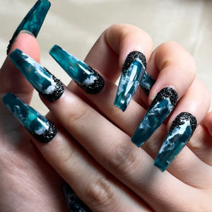 เล็บ<span class=keywords><strong>ปลอม</strong></span>แบบกดติดเล็บ<span class=keywords><strong>ปลอม</strong></span>ทำมือใช้ซ้ำได้หรูหราหรูหราไม่เหมือนใคร - Product Image 2