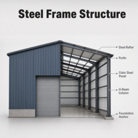 Vente Flash : Entrepôt/Atelier/Garage Préfabriqué en Acier à Montage Rapide, Conception Moderne Q235 Q355, Installation Facile pour Usine Industrielle