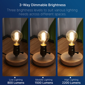 50W 100W 150W Äquivalente <span class=keywords><strong>LED</strong></span> Klare Glühbirnen 2700K Weich weiß 3-Wege Dimmbar A23/A75 für E27/E26 für Wohnzimmer - Product Image 3