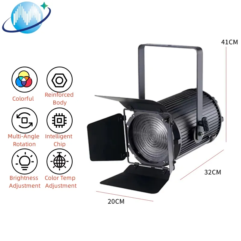 Giá rẻ bán buôn 200W Led zoom rạp hát tại phòng thu ánh sáng DMX ánh sáng sân khấu RGBW 4in1 Fresnel Spotlight