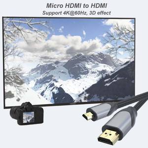 Кабель Ultra High Speed <span class=keywords><strong>Micro</strong></span> <span class=keywords><strong>HDMI</strong></span>-<span class=keywords><strong>HDMI</strong></span>, HD 4K 60 Гц, 3D, 1 м, 2 м, 3 м, <span class=keywords><strong>HDMI</strong></span> 2.0, для камеры, GoPro, Raspberry Pi, HDTV - Product Image 4