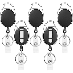 Porte-badge rétractable avec mousqueton et clip ceinture, porte-clés, support de carte d'identité, cadeau pour employé de bureau ou infirmière, disponible en entrepôt local - Product Image 1