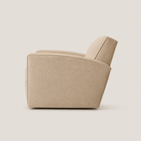 Fauteuil moderne en tissu, revêtement en lin, accoudoirs carrés, canapé simple, siège de salon pour salon, chambre à coucher, mobilier de maison