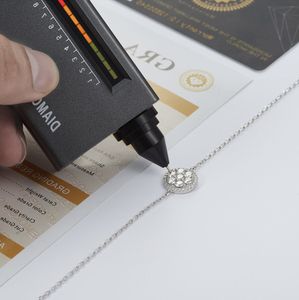 Bracelet tennis pour femme en moissanite VVS cultivée en laboratoire, 1 carat (6,5 mm), rond, serti de pierres, avec initiale, style classique, bijoux chrétiens, bracelets - Product Image 2