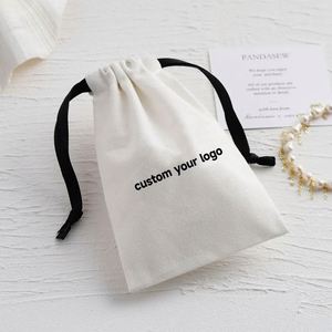 Bolsa de Almacenamiento de Monedas con Cordón de Algodón y Logotipo Personalizado, Bolsa de Embalaje de Joyería de Lona de Algodón de Lujo Mini - Product Image 4