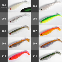 NOEBY 10cm/8g Paddle Shad Swimbait Soft Plastics Lures Worms Swimbait Wobbler Swim Bait Jig Head 3D Eyes Artificial for Pike