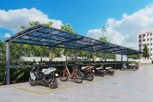 Toldo de garaje y cochera duradera natural de aluminio para exteriores portátil moderno con protección UV para sombra de estacionamiento de automóviles - Product Image 6