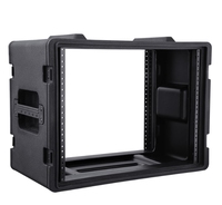 Estuche de plástico duro de seguridad para carretera 4U 6U 8U PE Estuche de plástico para estante de carretera con maletero de cable turístico resistente 4U Estuche de transporte de vuelo