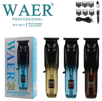 WAER WA-6641 Tondeuse à cheveux professionnelle haute vitesse 6800 tr/min avec écran LED, sans fil, électrique, pour hommes